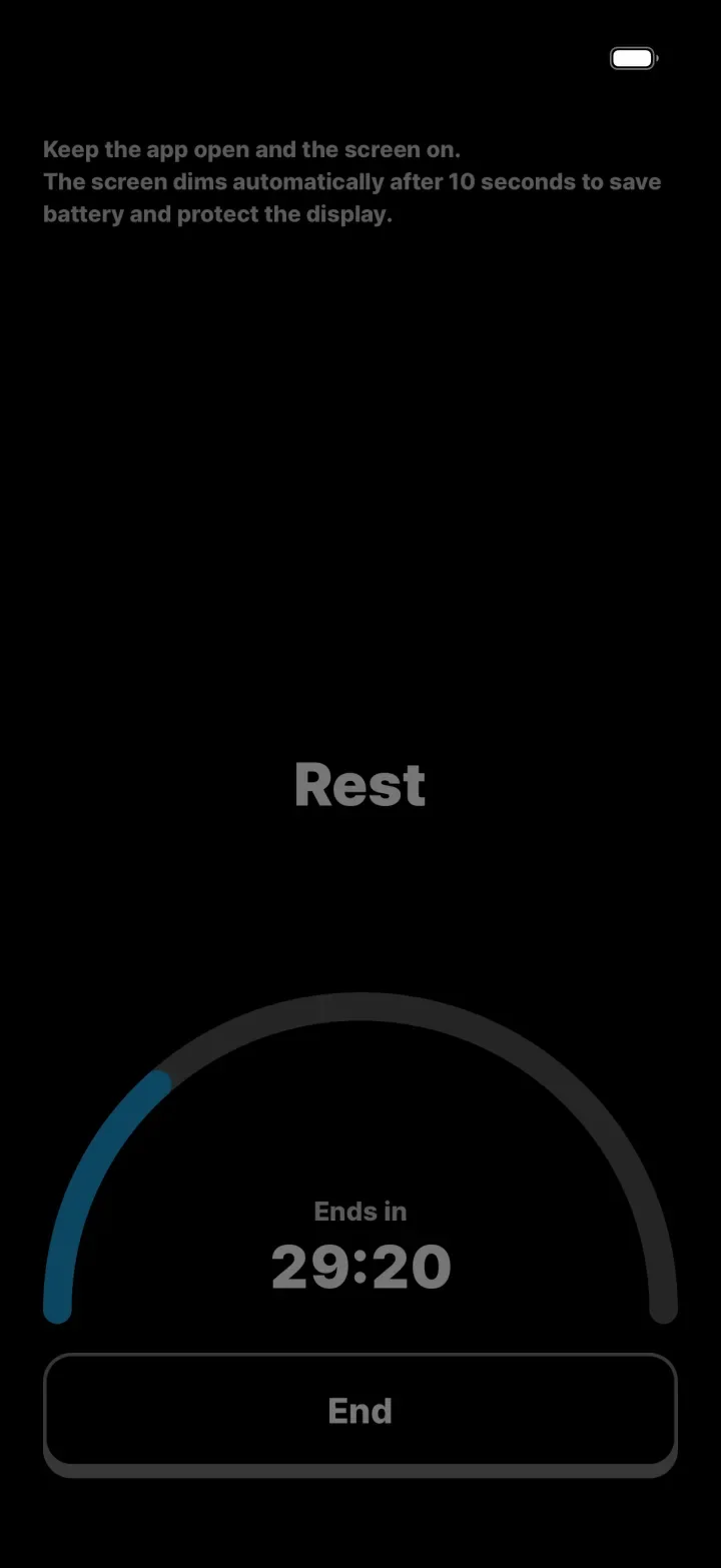 Rest screen